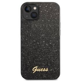 Kryt na mobil Guess Glitter Flakes Metal Logo na Apple iPhone 14 (GUHCP14SHGGSHK) černý