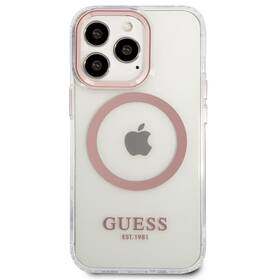 Kryt na mobil Guess Translucent MagSafe na Apple iPhone 13 Pro (GUHMP13LHTRMP) růžový