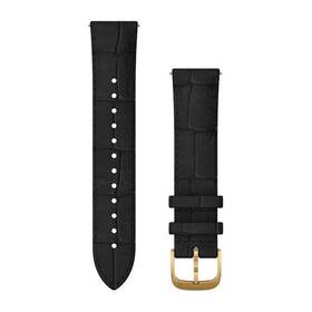 Řemínek Garmin Quick Release Bands (20 mm), černý, Embossed Italian Leather, zlatá přezka (010-12924-22)
