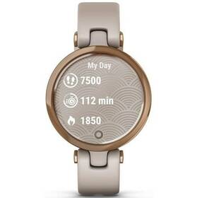Chytré hodinky Garmin Lily Sport - ZÁNOVNÍ - 12 měsíců záruka - Rose Gold / Light Sand Silicone Band