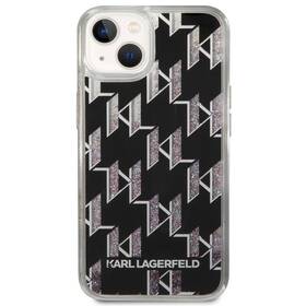 Kryt na mobil Karl Lagerfeld Monogram Liquid Glitter na Apple iPhone 14 Plus (KLHCP14MLMNMK) černý