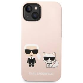 Kryt na mobil Karl Lagerfeld and Choupette Liquid Silicone na Apple iPhone 14 (KLHCP14SSSKCI) růžový