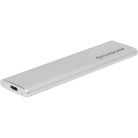 Box na HDD Transcend CM80 externí SSD rámeček, M.2 SATA SSD typ 2242/2260/2280, USB 3.0/USB-C stříbrný - rozbaleno - 24 měsíců záruka