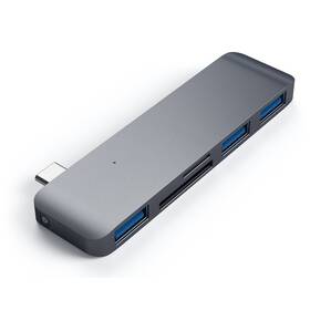 USB Hub Satechi USB-C Combo Hub (3x USB 3.0, MicroSD, SD) (ST-TCUHM) šedý