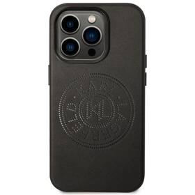 Kryt na mobil Karl Lagerfeld Leather Perforated Logo na Apple iPhone 14 Pro (KLHCP14LFWHK) černý