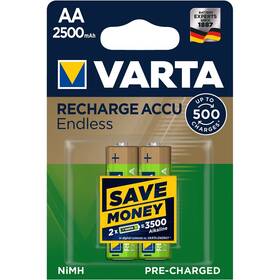 Baterie nabíjecí Varta Endless HR06, AA, 2500mAh, Ni-MH, blistr 2ks (56686101402)