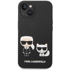 Kryt na mobil Karl Lagerfeld and Choupette Liquid Silicone na Apple iPhone 14 Plus (KLHCP14MSSKCK) černý
