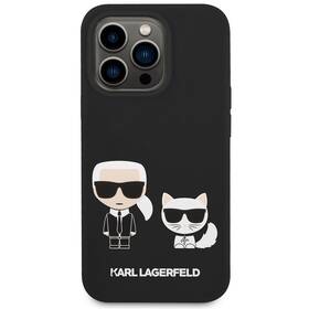 Kryt na mobil Karl Lagerfeld MagSafe Liquid Silicone Karl and Choupette na Apple iPhone 14 Pro (KLHMP14LSSKCK) černý