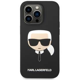 Kryt na mobil Karl Lagerfeld MagSafe Liquid Silicone Karl Head na Apple iPhone 14 Pro Max (KLHMP14XSLKHBK) černý