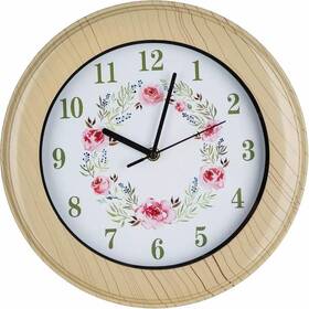Nástěnné hodiny HOME DECOR ROSE bílé/dřevo
