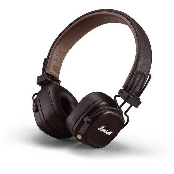Sluchátka Marshall Major IV Bluetooth hnědá barva
