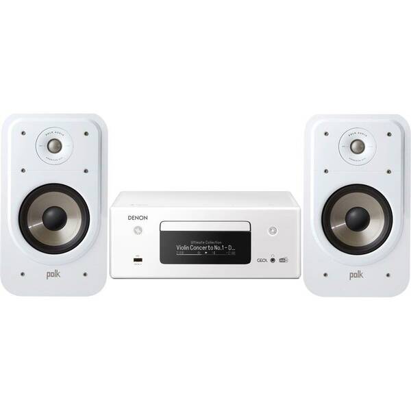 Mikrosystém Denon RCD-N11 DAB CEOL + repro Polk S20E-W bílá barva
