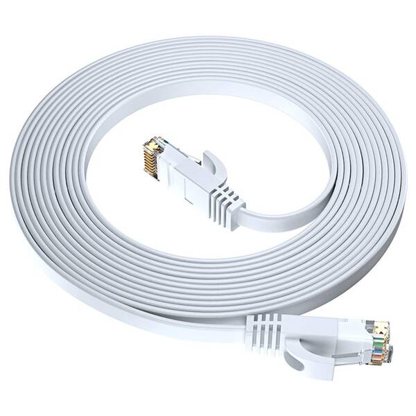 Kabel GoGEN síťový (RJ45), plochý, CAT6, 7,5m bílá barva
