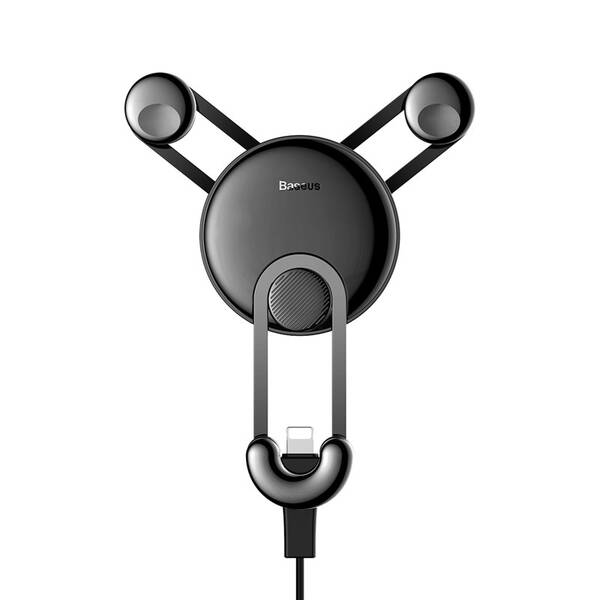 Držák na mobil Baseus YY vehicle-mounted charging holder Lightning kabel černá barva
