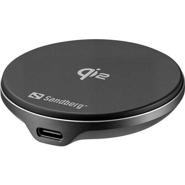 Bezdrátová nabíječka Sandberg Wireless Charger Magnet Qi2 15W, MagSafe černá barva
