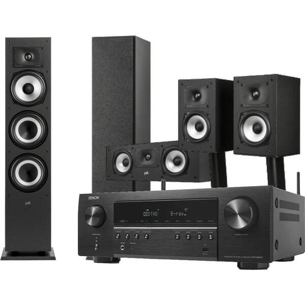 AV Receiver Denon AVR-S660H +  repro Polk Monitor XT60/XT15/XT30C černá barva
