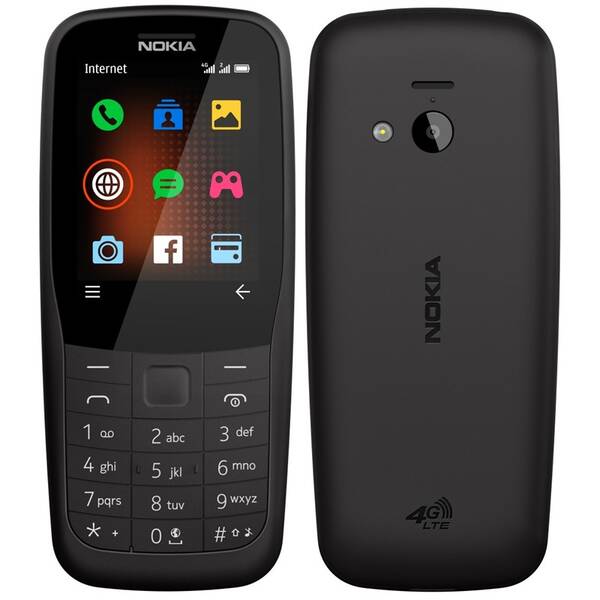 Mobilní telefon Nokia 220 4G Dual SIM černá barva
