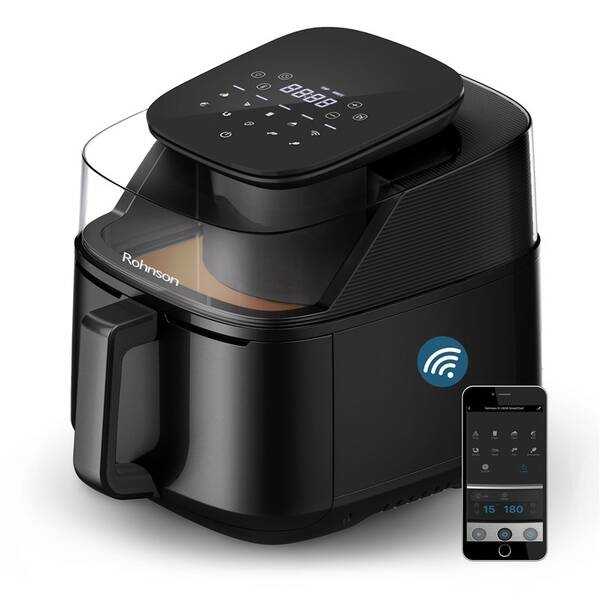 Fritéza horkovzdušná Rohnson R-2838 SmartChef Wi-Fi 5,5 l černá barva
