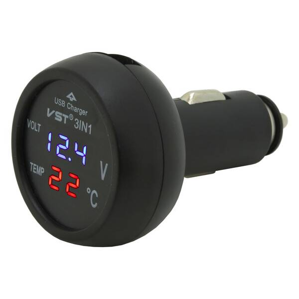 Zásuvka Compass 07427 MULTI - USB, voltmetr, teploměr 
