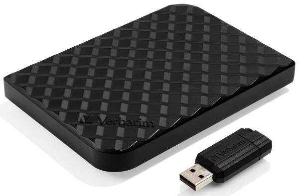 Externí pevný disk 2,5" Verbatim 1,5TB + 16GB USB flash černá barva
