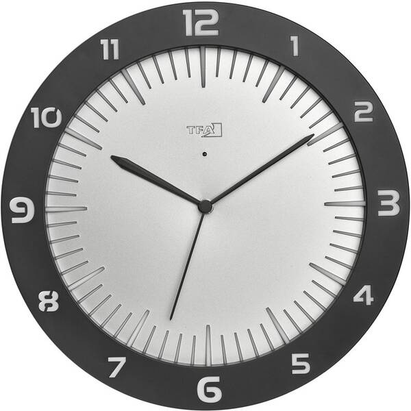 Nástěnné hodiny TFA 60.3553.10 LUMOCLOCK šedá barva
