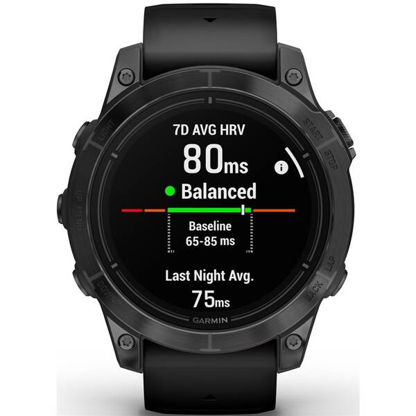 Chytré hodinky Garmin epix Pro (Gen 2) Glass - 47 mm - Gray / Black Silicone Band 
