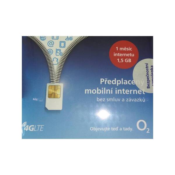 SIM karta O2 Předplacený mobilní internet s 1,5GB 
