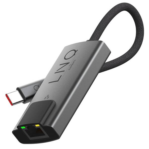 Redukce Linq byELEMENTS USB-C/RJ45, 2.5Gbe šedá barva

