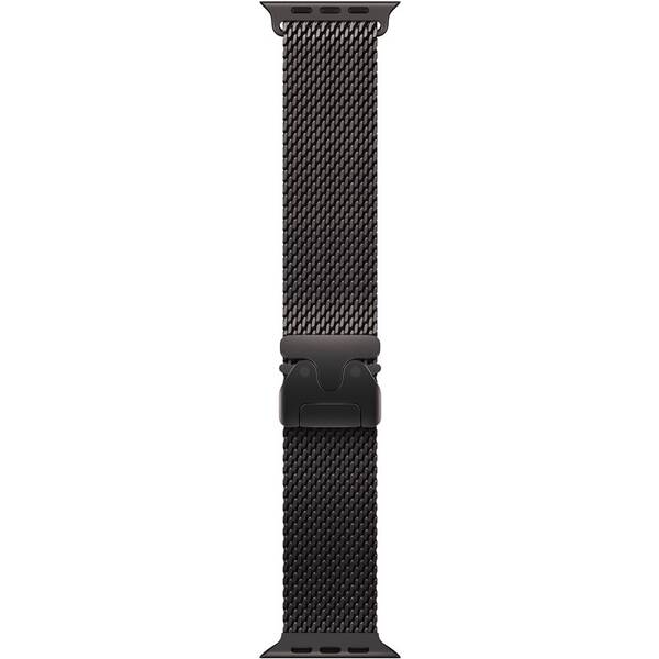 Řemínek Apple 49mm milánský tah z černého titanu - M 

