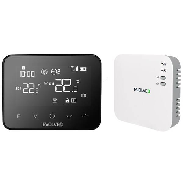 Termostat Evolveo Thermal, bezdrátový, programovatelný černá barva
