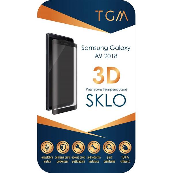 Tvrzené sklo TGM 3D na Samsung Galaxy A9 černá barva
