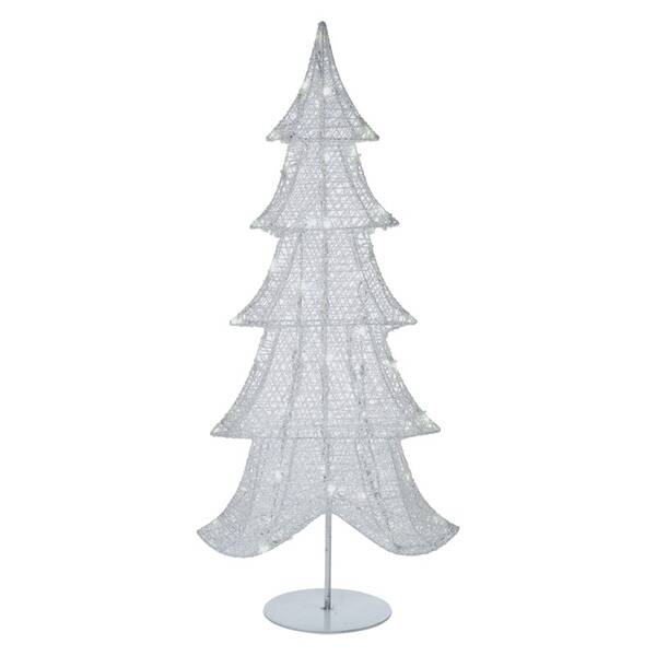 LED dekorace EMOS 60 LED vánoční 3D stromek, 90 cm, vnitřní, studená bílá, časovač 
