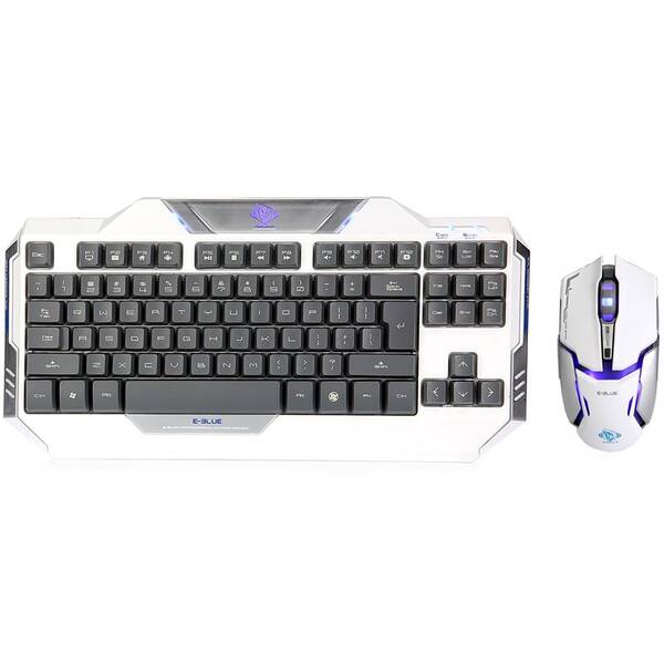 Klávesnice s myší E-Blue Auroza, US bílá barva
