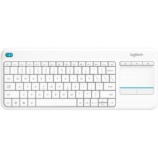 Klávesnice Logitech K400 Plus, CZ/SK bílá barva
