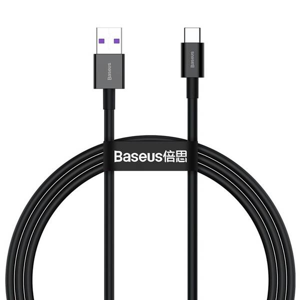 Kabel Baseus Superior USB/USB-C, 6A, 66W, 1m černá barva
