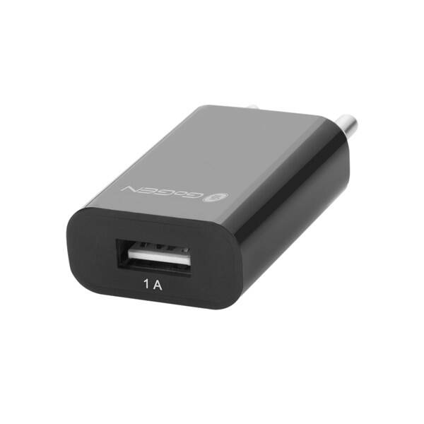 Nabíječka do sítě GoGEN ACH 100, 1x USB, 1A černá barva
