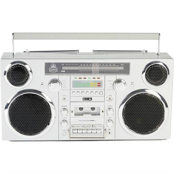 Radiomagnetofon s DAB+/CD GPO Brooklyn stříbrná barva
