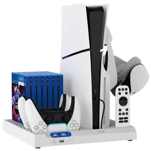 Dokovací stanice iPega P5S028 s chlazením pro PS5/PS5 Slim bílá barva
