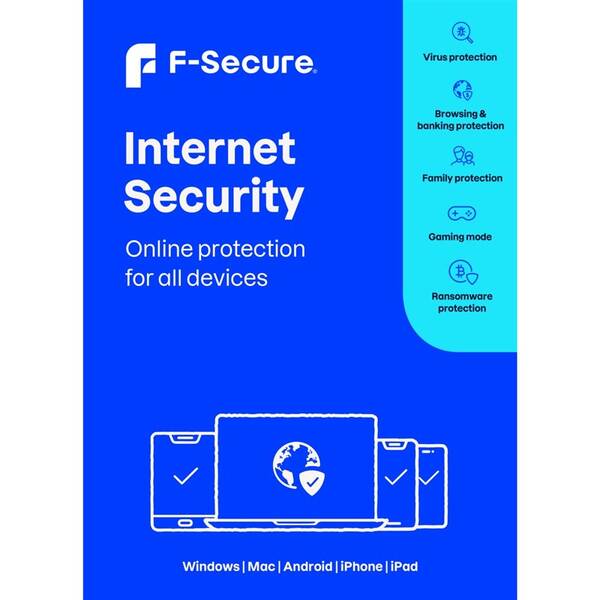 Software F-Secure Internet Security pro všechna zařízení, 3 zařízení / 6 měsíců 
