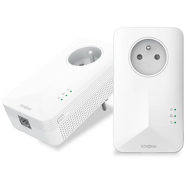 Síťový rozvod LAN po 230V Strong CPL 1000 Duo FR V2 bílá barva

