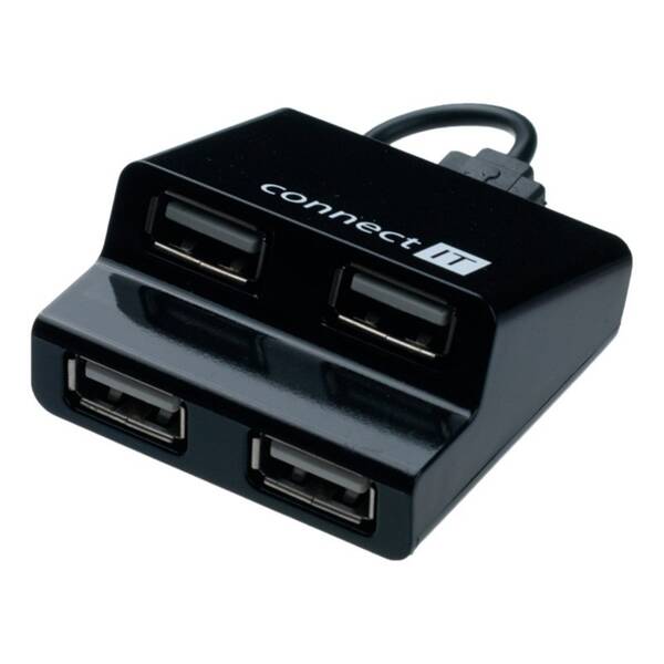 USB Hub Connect IT (CI-108) USB 2.0 / 4x USB 2.0 černá barva
