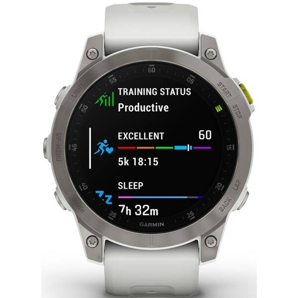 GPS hodinky Garmin epix (Gen 2) Sapphire - Titan/White Silicone Band 
