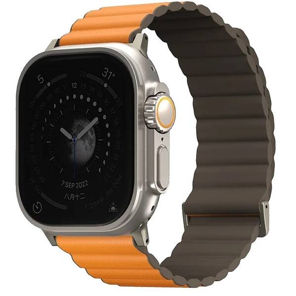 Řemínek Uniq Revix Premium Edition Reversible na Apple Watch 42/44/45/49mm oranžová barva
