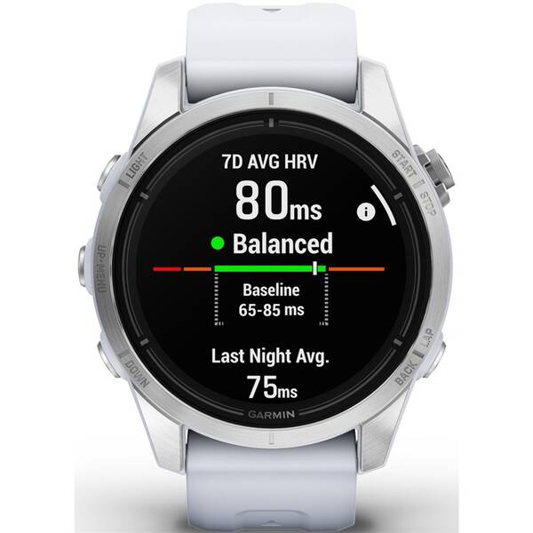 Chytré hodinky Garmin epix Pro (Gen 2) Glass - 42 mm - Silver / Whitestone Silicone Band + Topo Czech PRO voucher 
