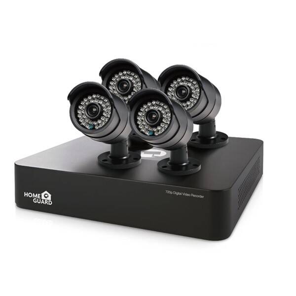 Kamerový systém iGET HOMEGUARD HGDVK46704 - 4-kanálový HD rekordér DVR + 4x barevná venkovní HD kamera 720p 

