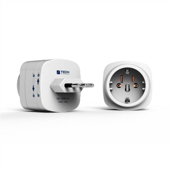 Cestovní adaptér TECH TBU-931 pro Itálii bílá barva
