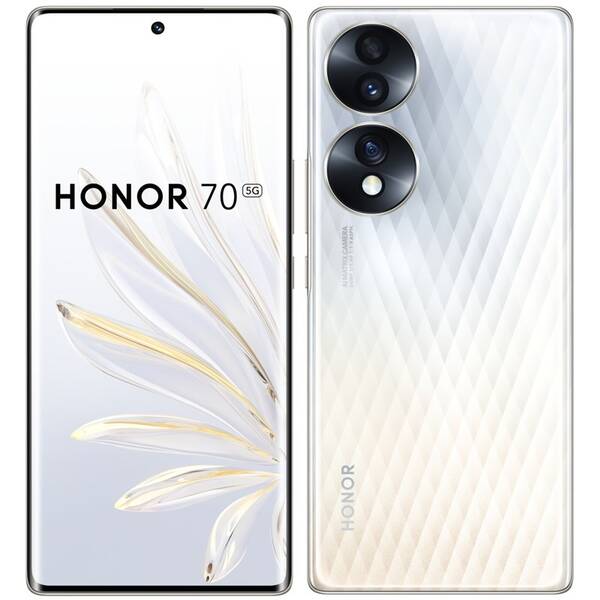 Mobilní telefon HONOR 70 5G 8 GB / 256 GB stříbrná barva
