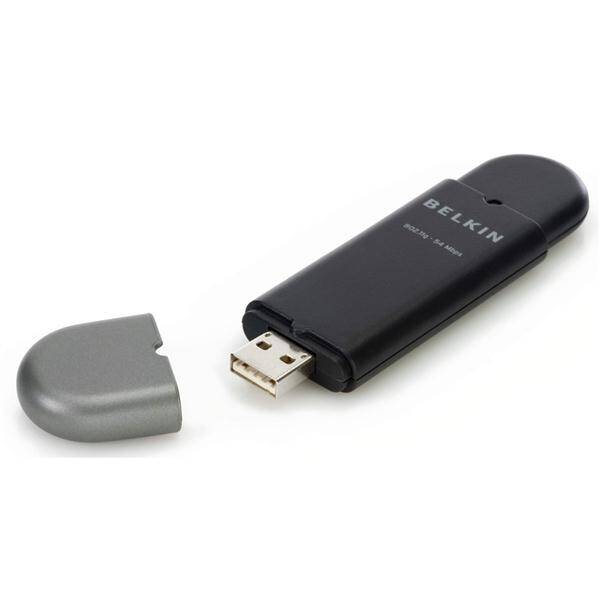 Síťový prvek Belkin Wi-Fi Wireless USB 2,0 adapter 802.11g šedá barva
