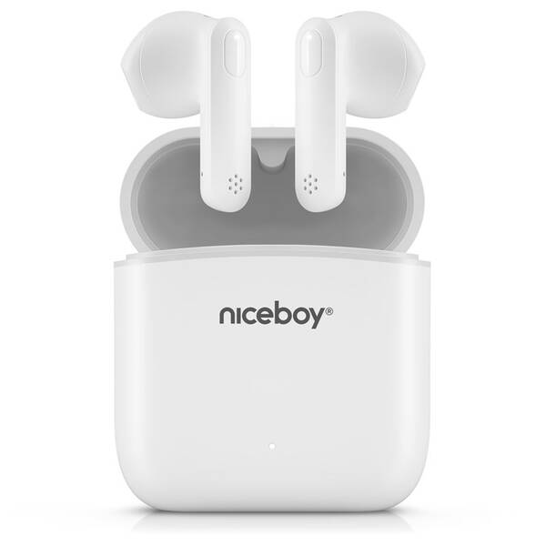Sluchátka Niceboy HIVE Beans bílá barva

