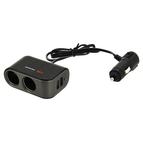 Rozdvojka Compass 07422 12/24V + 2x USB 2100mA 
